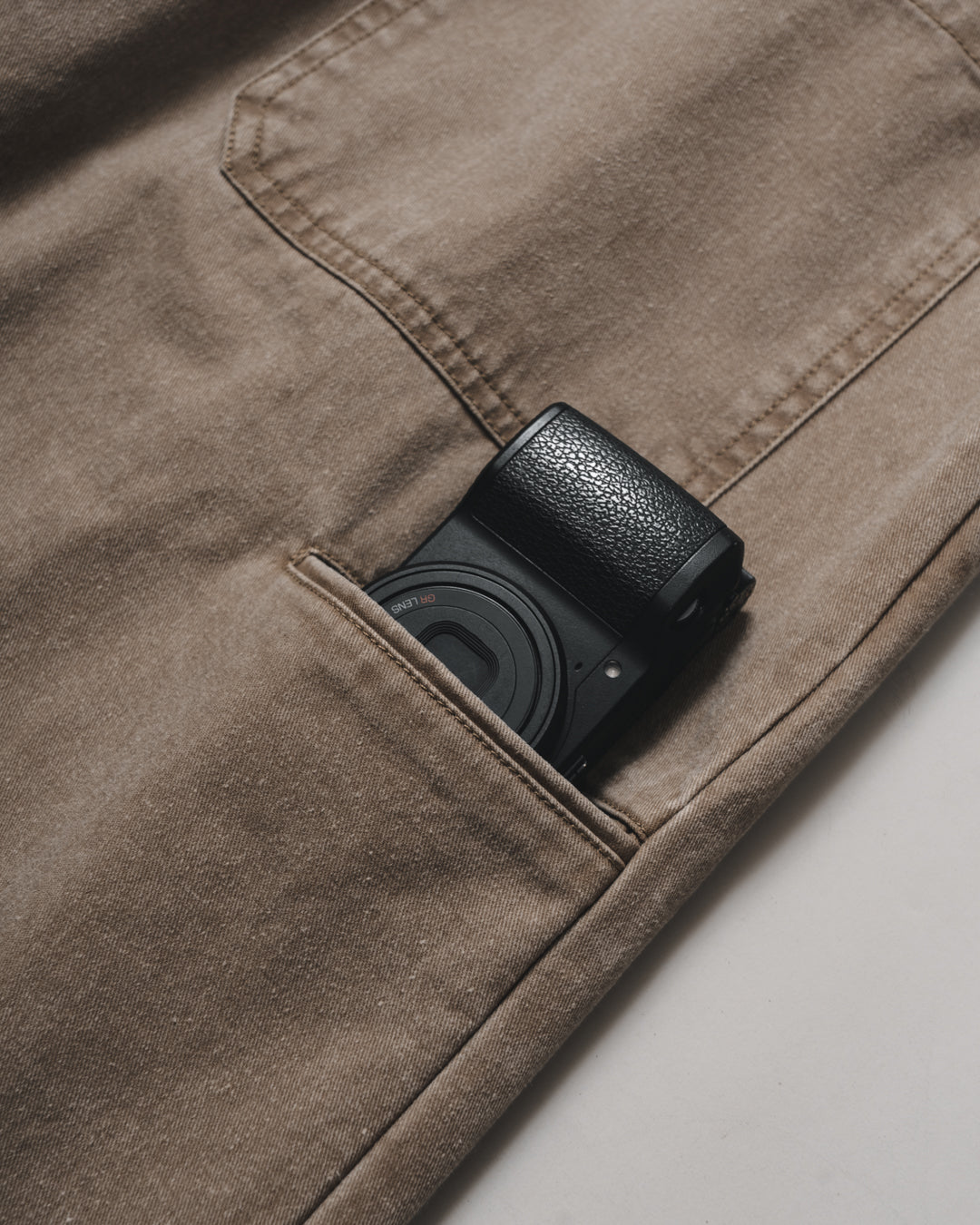 Garment Washed Twill Sanp Pants for GR - Greige