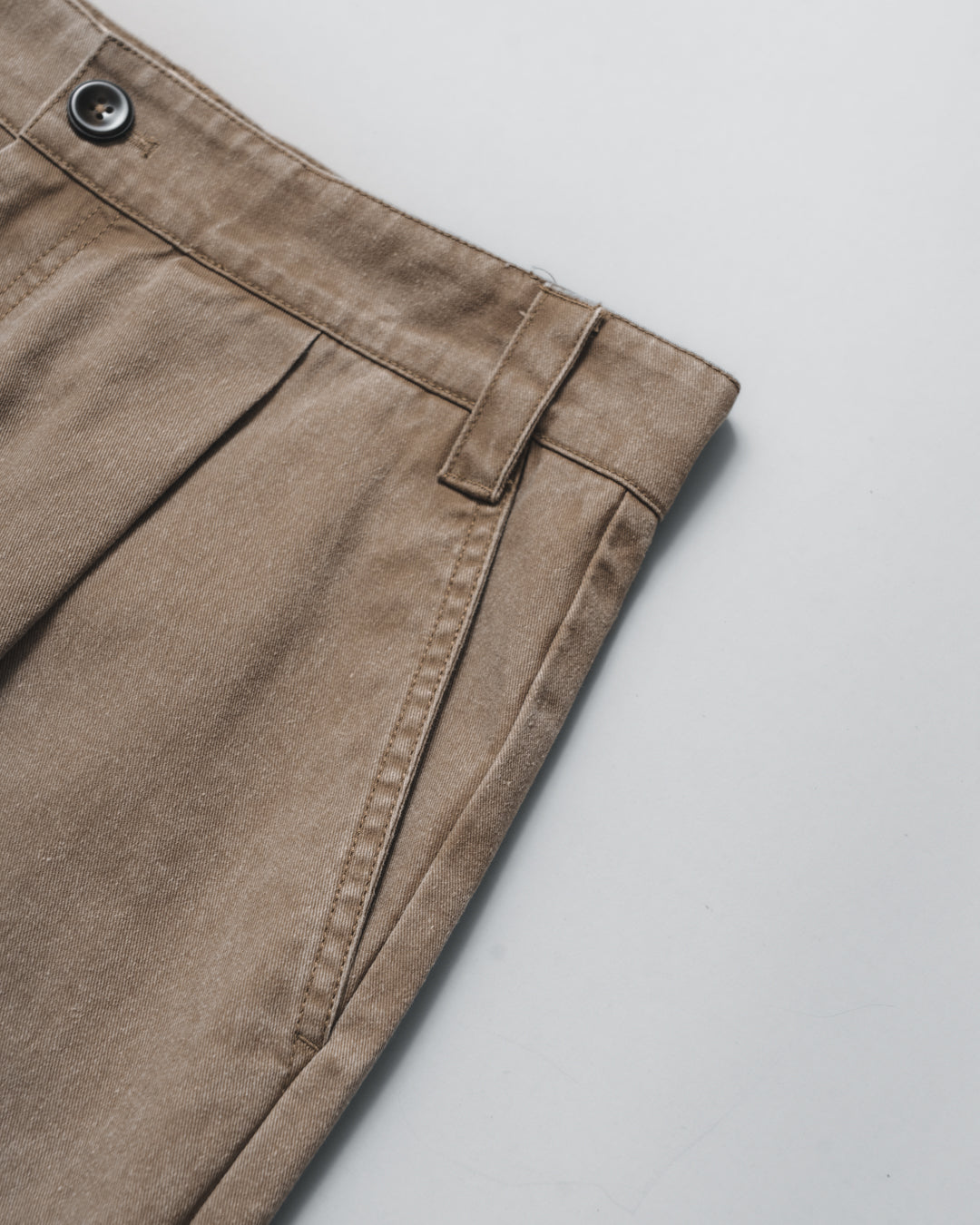 Garment Washed Twill Sanp Pants for GR - Greige