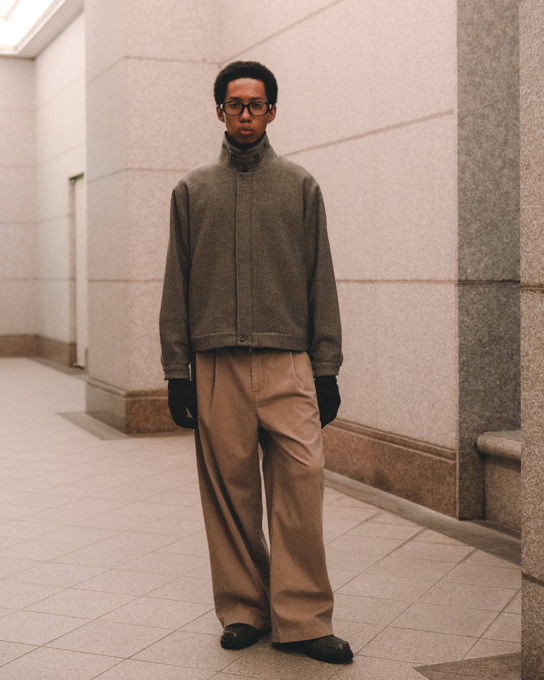 Garment Washed Twill Sanp Pants for GR - Greige