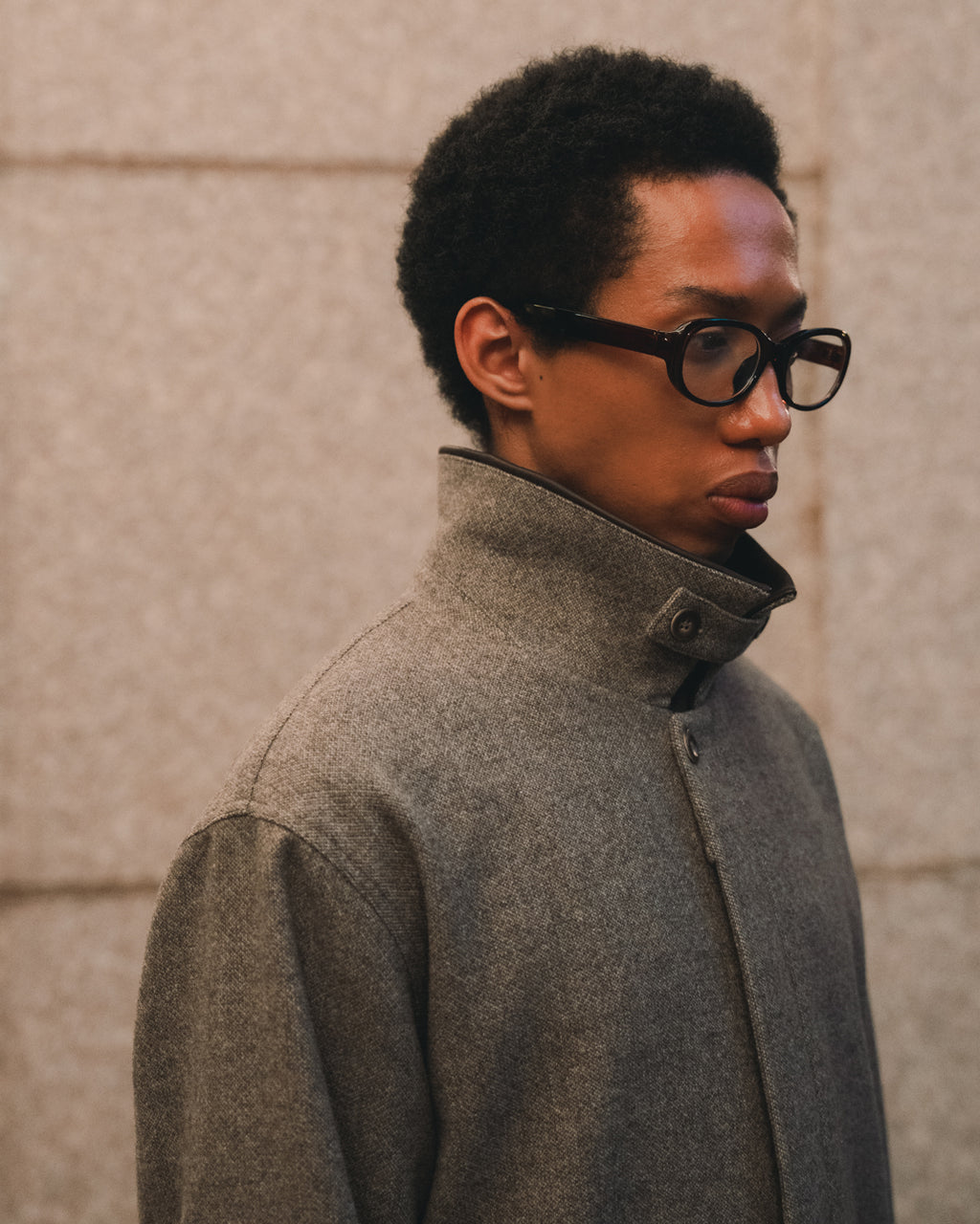 B-6 Wool Tweed PO Zip Blouson