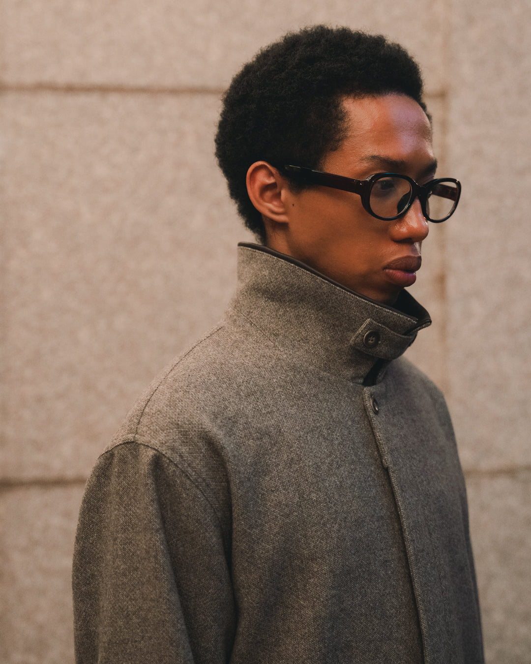 B-6 Wool Tweed PO Zip Blouson