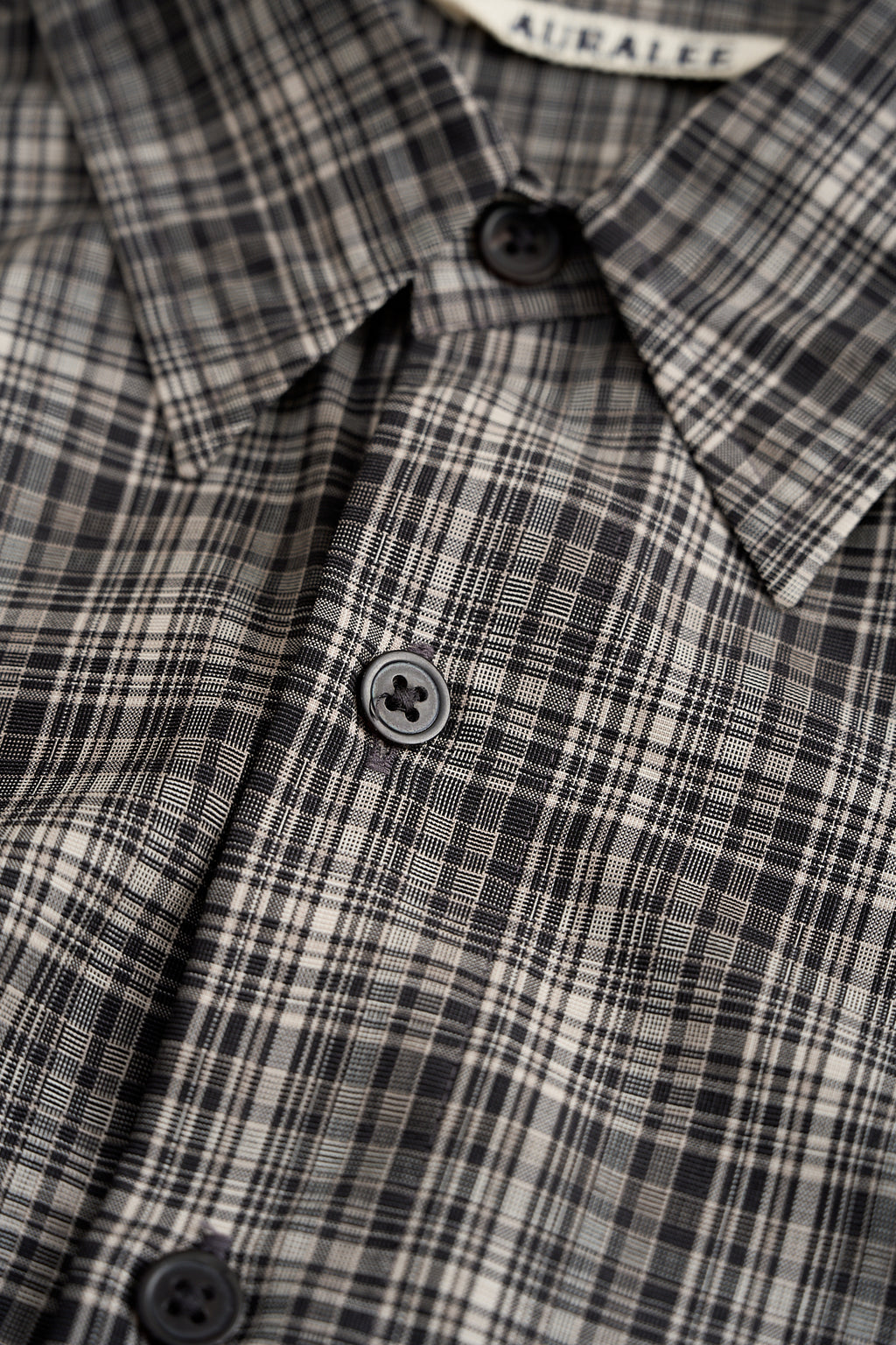 Washable Super Light Wool Check Half Shirt