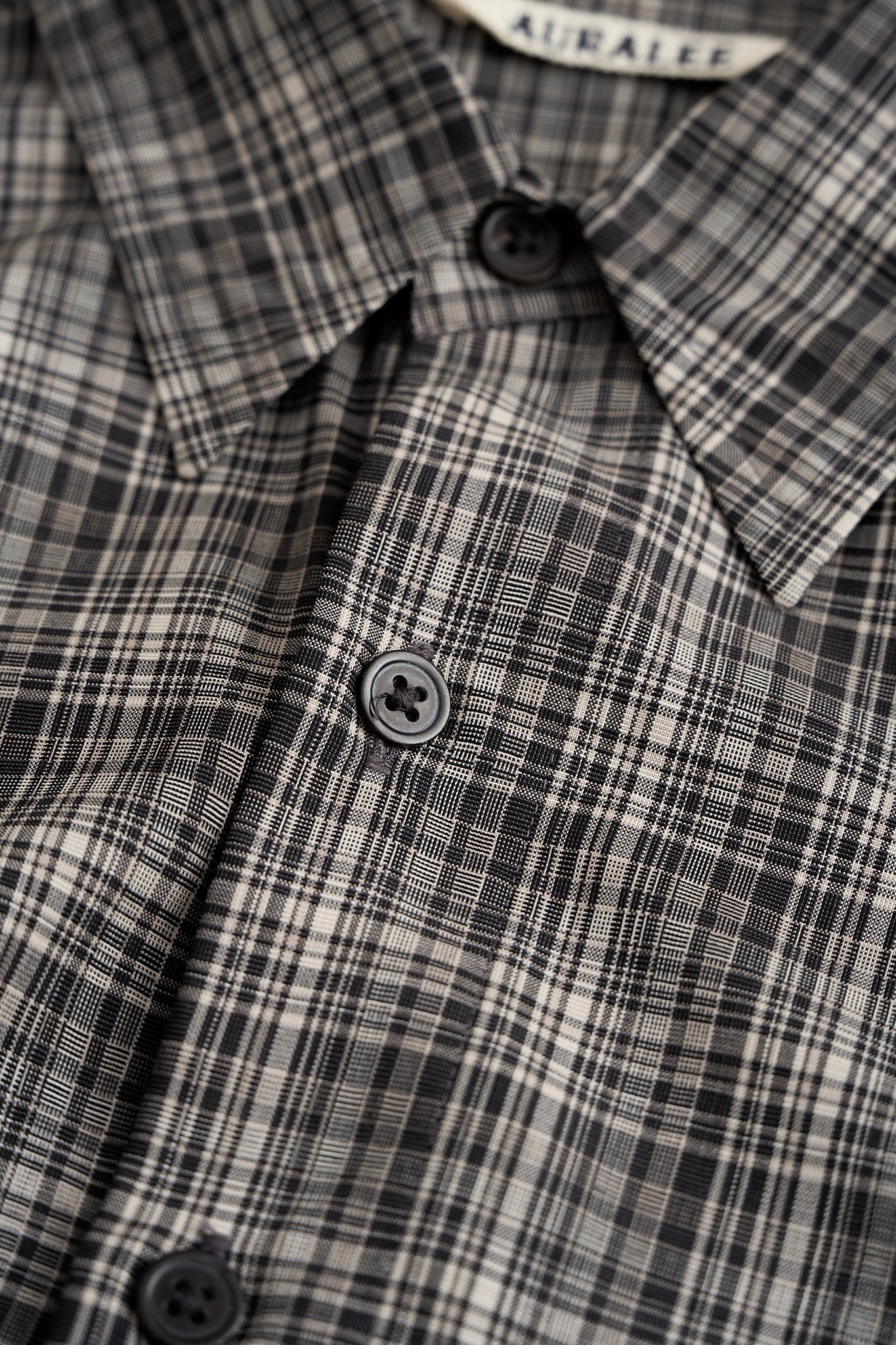 Washable Super Light Wool Check Half Shirt