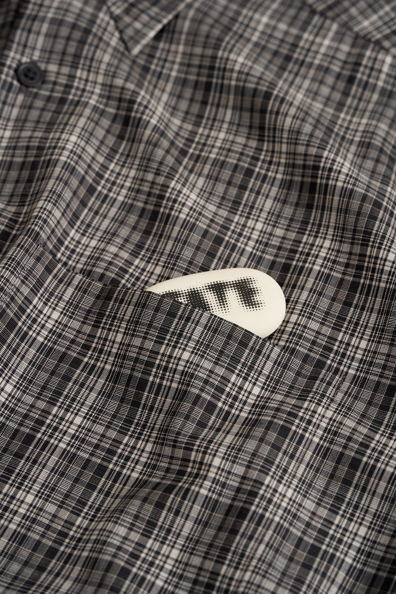 Washable Super Light Wool Check Half Shirt