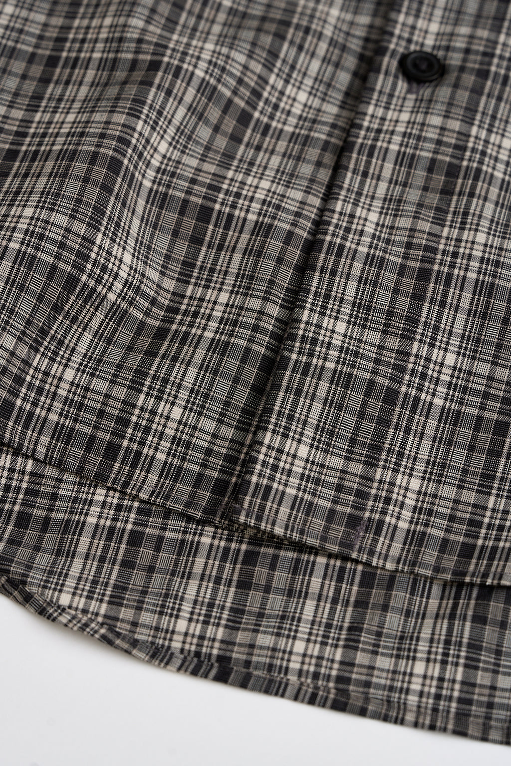 Washable Super Light Wool Check Half Shirt