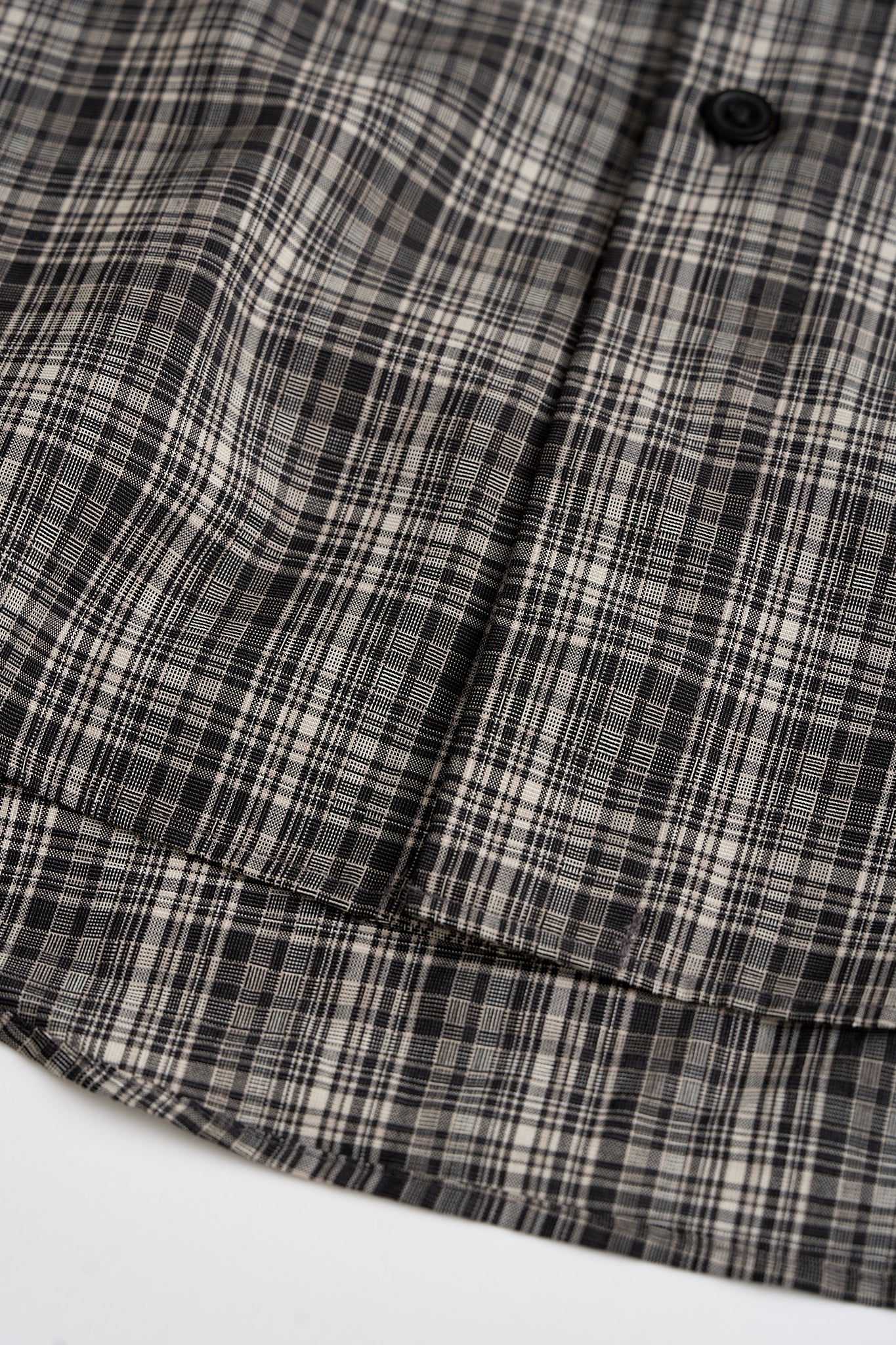 Washable Super Light Wool Check Half Shirt