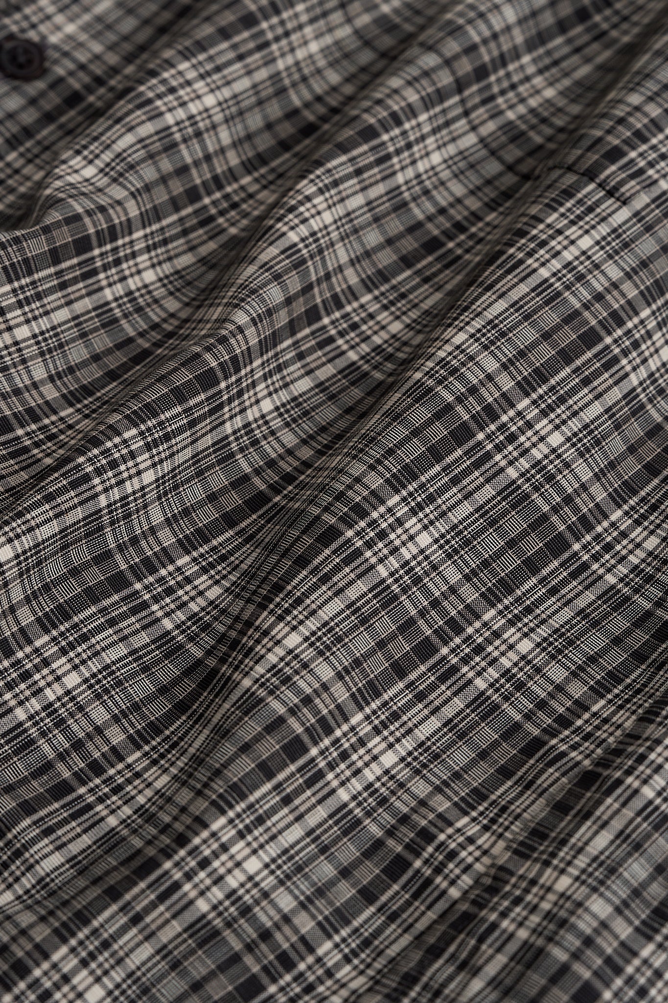 Washable Super Light Wool Check Half Shirt