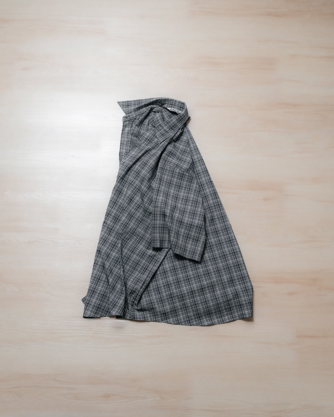 Washable Super Light Wool Check Half Shirt