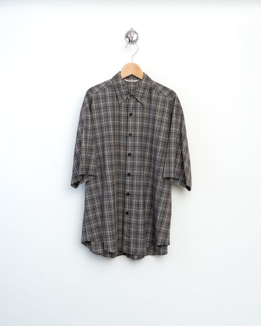 AURALEE - Washable Super Light Wool Check Half Shirt