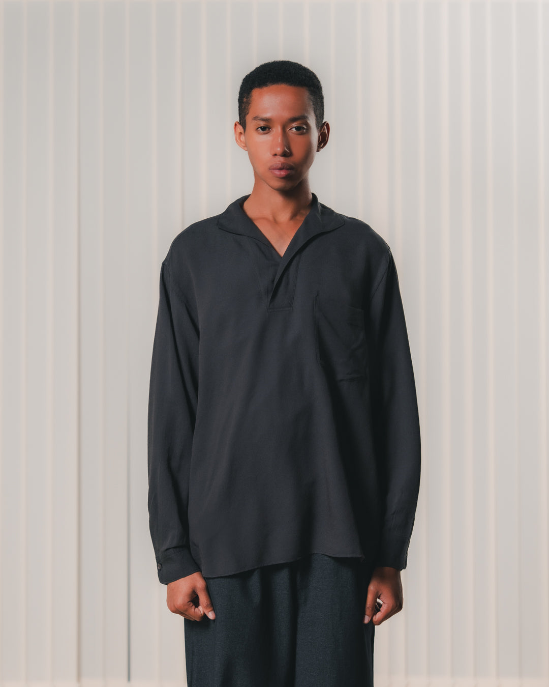 Silk Wool Skipper Shirt
