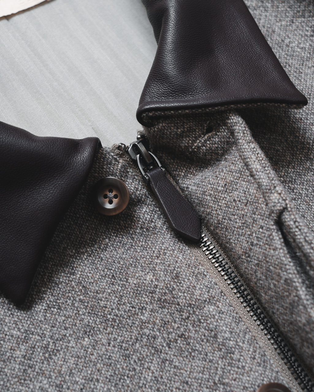 B-6 Wool Tweed PO Zip Blouson