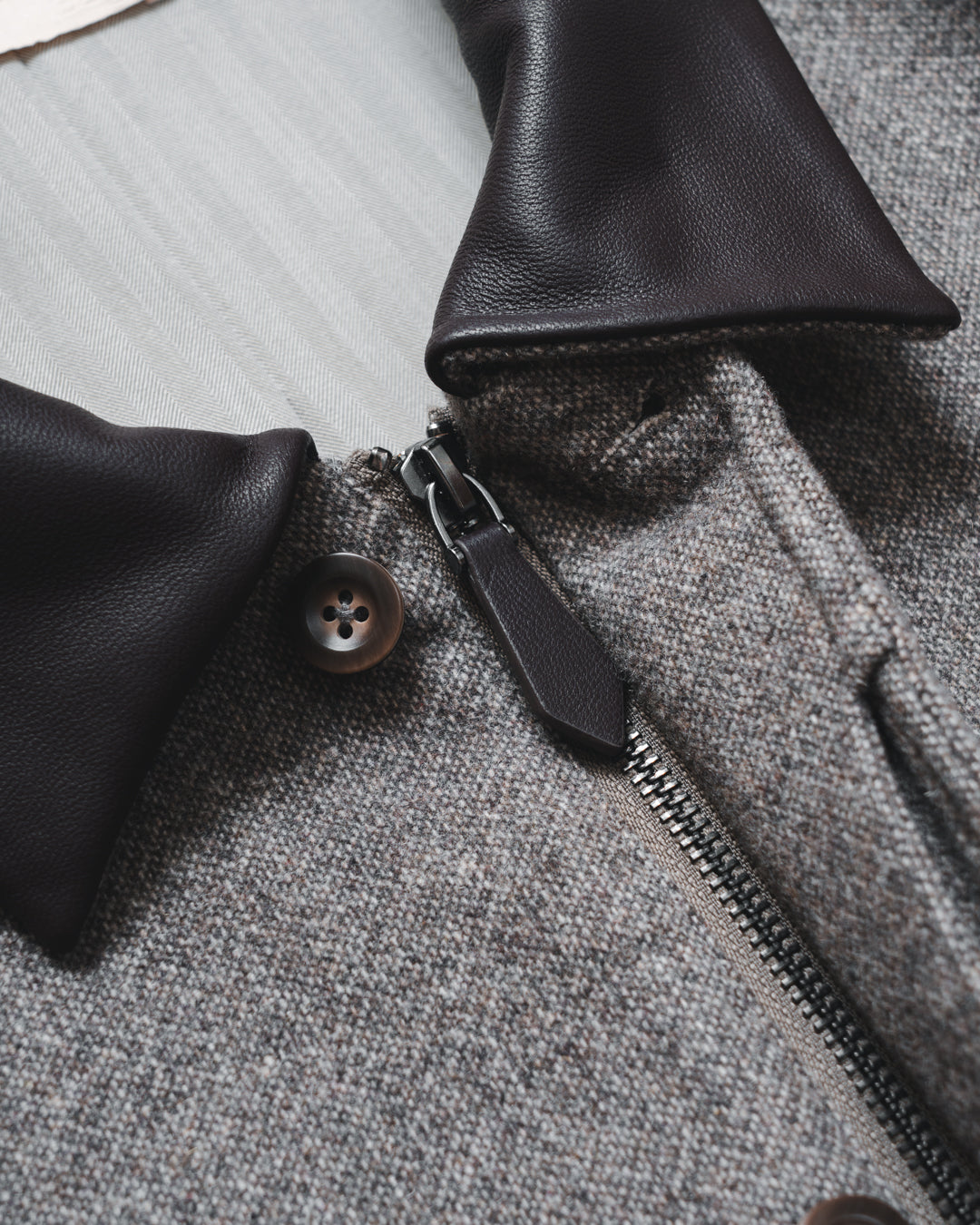 B-6 Wool Tweed PO Zip Blouson